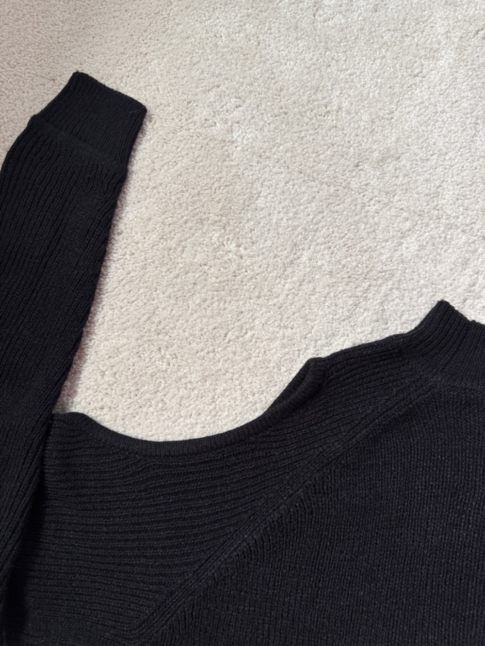 H&M Black Off-the-Shoulder Cold-Shoulder Knit Sweater - Picture 7 of 11